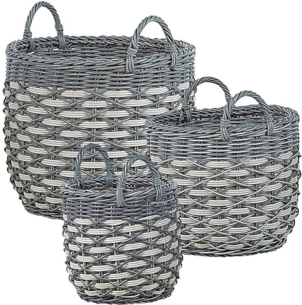 GEFIRA - Plantenbak set van 3 - Gebroken wit - PE rotan