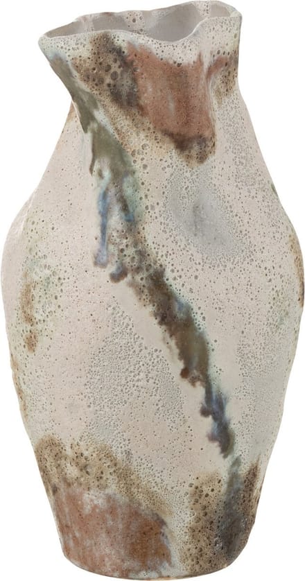 J-Line vaas Maan Vervormd - keramiek - mix - 26.5 cm hoog