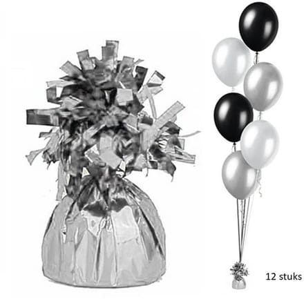 12 STUKS Ballon gewicht zilver.