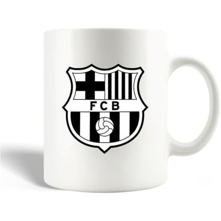Mug - FCB - Logo Noir et Blanc - Céramique - 30cl - Compatible Lave-Vaisselle