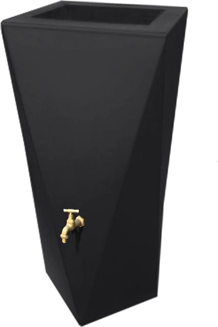 Regenton manhattan twist zwart 250L incl. messing kraantje Prestige