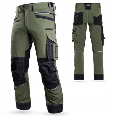 TOP QUALITY SAFETY TROUSERS STRETCH LINE size-L STALCO PERFECT S-79300 Khaki