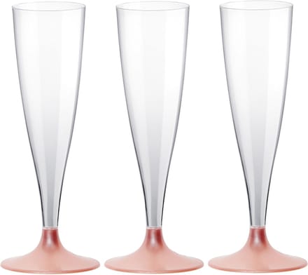 Santex Champagneglazen - 10x - plastic - 140 ml - rose goud - herbruikbaar