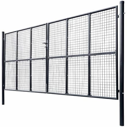 vidaXL - Tuinhek - van - gaas - gegalvaniseerd - staal - 400x175 - cm - grijs
