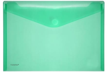 Enveloptas Foldersys A4 PP dwars transp groen A4 Velcro Envelop Groen