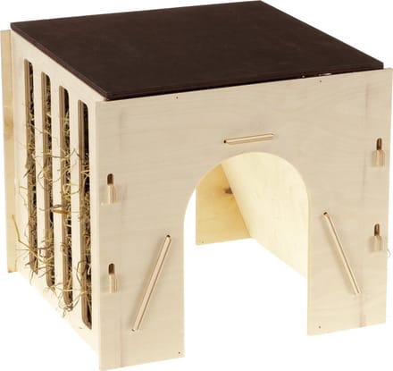 Ferplast hooiruif met tunnel hout (25X24X22 CM)