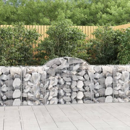vidaXL - Schanskorven - 18 - st - gewelfd - 200x50x80/100 - cm - ijzer