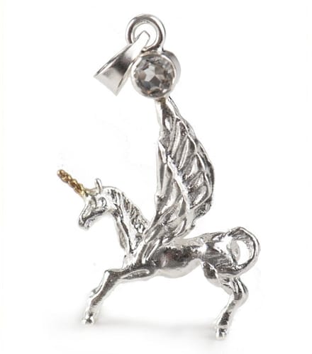 Hanger pegasus eenhoorn met bergkristal