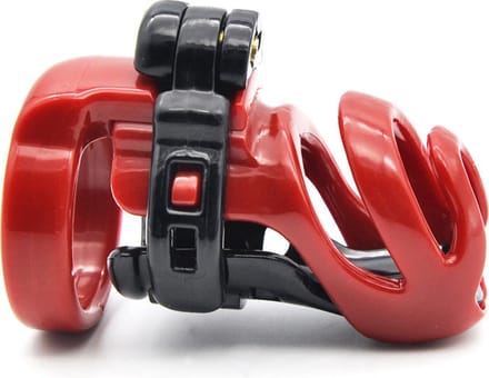 Cyborg Cage - Chastity Cage Kuisheidskooi - Zwart/Rood