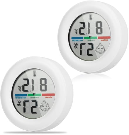 Digitale Binnen Thermometer en Hygrometer Set van 2 - Temperatuur en Vochtigheid Meter met LCD Display voor Thuis, Kantoor en Kas