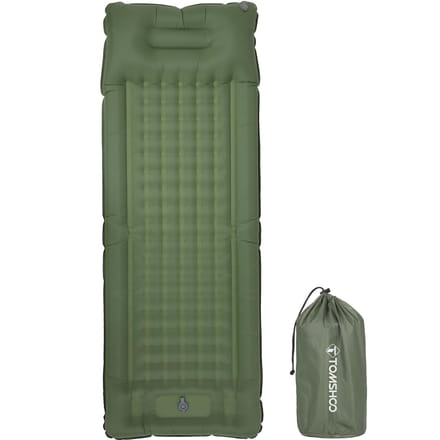 TOMSHOO Opblaasbare slaapmat Extra dikke 4 inch slaapmat Mat Luchtbed met ingebouwde pomp legergroene kleur