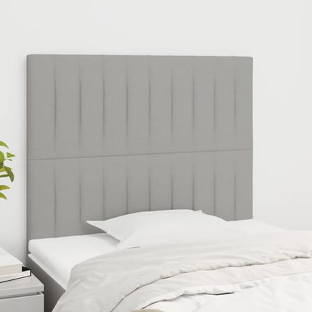 vidaXL - Hoofdbord - lichtgrijs - 80x5x118/128 - cm - stof