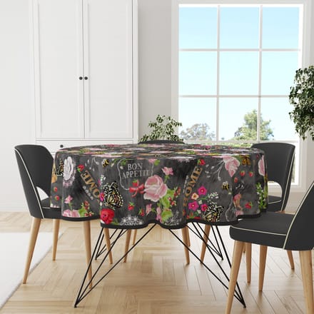 Wicotex - Tafelzeil - Tafelkleed - Bon Appetit - Rond 160cm - Afneembaar - Afwasbaar