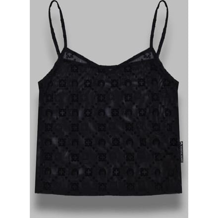 monogram mesh frew straps top