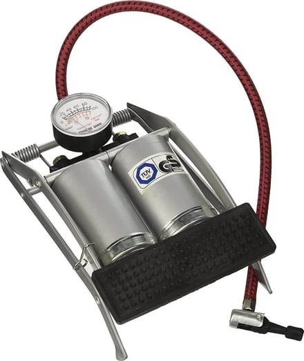 Perel Krachtige voetpomp voor fiets, auto, ballen, met manometer 6.9 bar