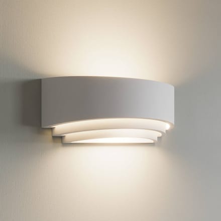 Lindby wandlamp Lucien, wit, gips, overschilderbaar, up/down, E14