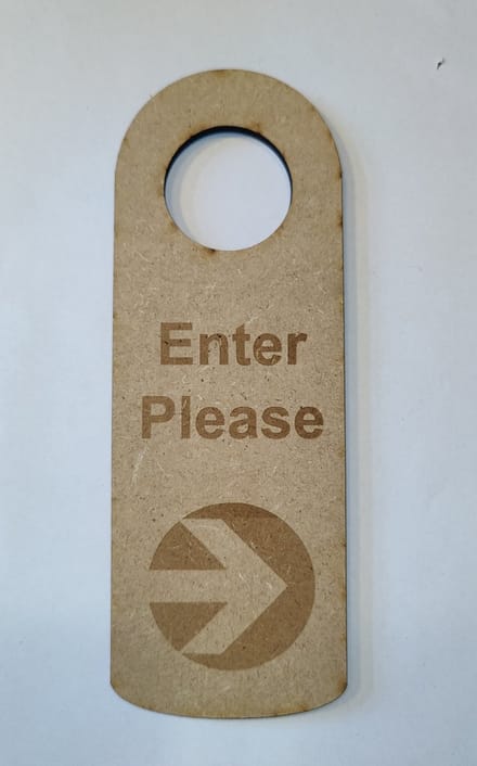 Djemzy - deur bordje - Deurhanger - enter please - do not disturb please - mdf kleur - dubbelzijdig - laser gegrafeerd hout - 6 mm mdf