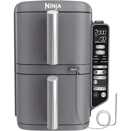 Ninja Double Stack Airfryer XXL - 9.5 Liter - Dubbele Gestapelde Lades - 6 Programma's - Inclusief Digitale Thermometer en Kookrekjes - SL451EU