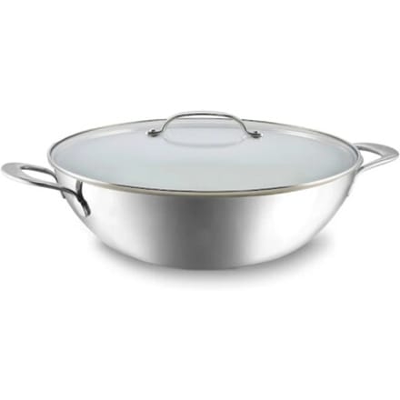 Habonne Avance Wok - 24 cm - Triply RVS - met glasdeksel