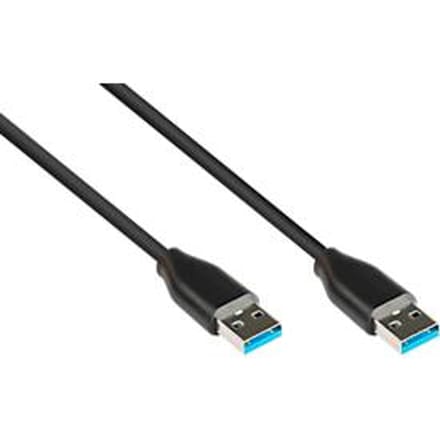 USB 3.2 aansluitkabel Good Connections, USB-A naar USB-A, tot 10 Gbit/s, lengte 0,5 m, zwart