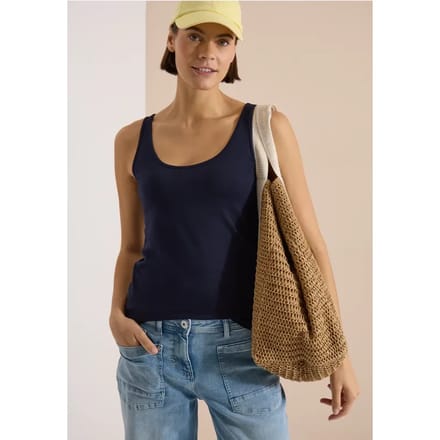 Effen longtop met ronde hals