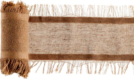 Tafelloper 15cm natural look met randjes, rol 3 meter
