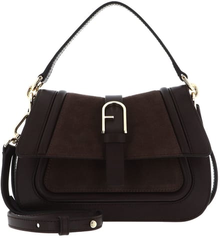 FURLA Leren schoudertas handtas Flow Mini Top Handle Toni Espresso donkerbruin