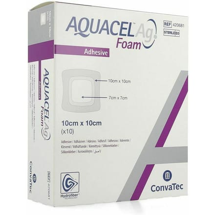 Aquacel AG Foam Schuimverband 10cmx10cm 10 Verband(en)