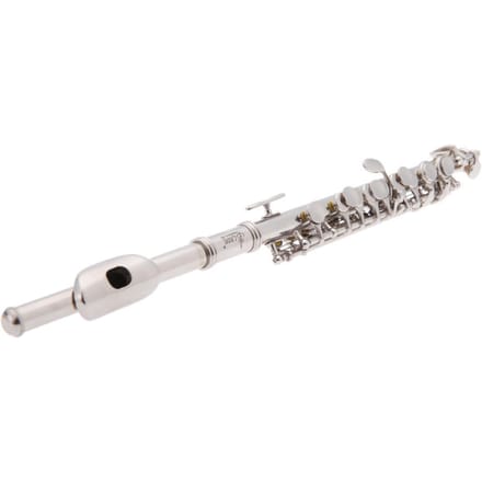 Piccolo Ottavino Flûte demi-taille plaquée argent Clé C avec boîte rembourrée white