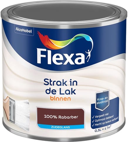 Flexa - Strak In De Lak Binnenlak Zijdeglans - 100% Rabarber - Mengverf - 500 Ml