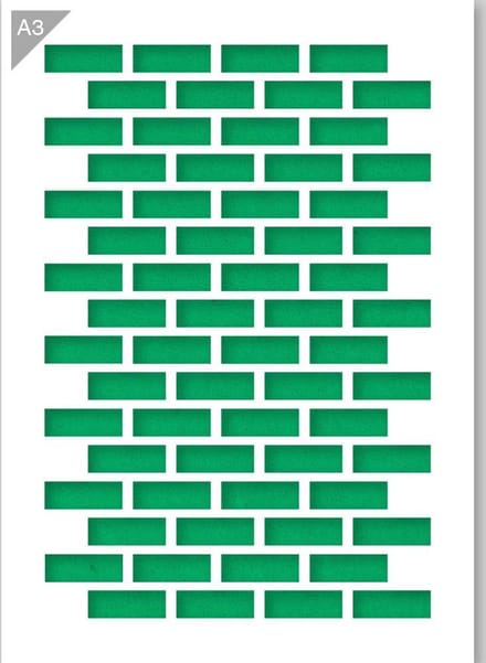 QBIX Bakstenen Patroon Sjabloon A3 Formaat Kunststof - Uitsnede 20,5cm breed