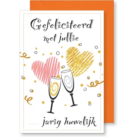 9 wenskaarten met envelop -gefeliciteerd