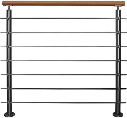 Roestvrij stalen leuning - Trap reling - Veilig traplopen - Horizontale stutten - 2 meter - Roestvrij staal