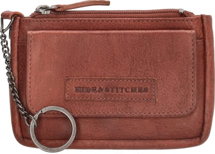 Hide & Stitches Paint Rock Sleuteletui - 100% Leer - Donkercognac