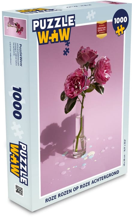 Puzzel Rozen - Roze - Vaas - Legpuzzel - Puzzel 1000 stukjes volwassenen