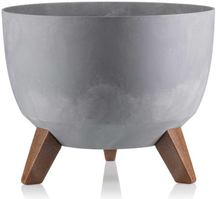 HowHomely Rosa Serie - Bloempot - Grijs Beton - 24xh15 cm