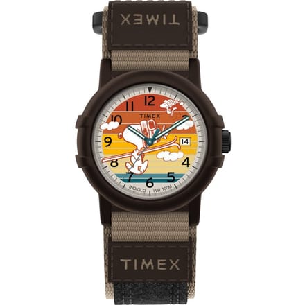 Timex Peanuts Camper TW4B34900 Horloge - Textiel - Bruin - Ø 38 mm