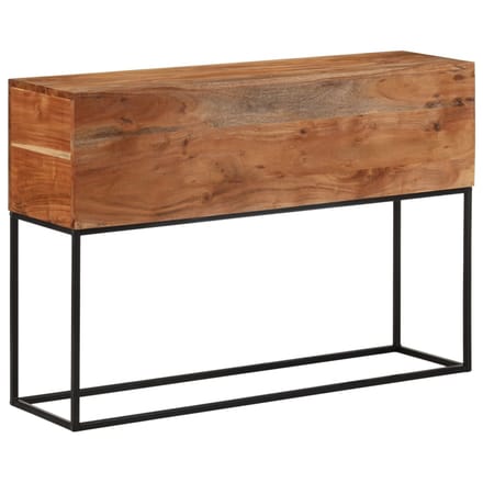 vidaXL - Wandtafel - 110x30x75 - cm - massief - acaciahout - en - ijzer