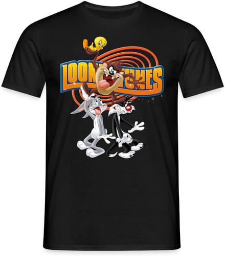 Looney Tunes Bugs Taz Tweety Sylvester T-Shirt Heren