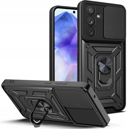 Hoesje geschikt voor Samsung Galaxy A55 - Techsuit Camshield Back Cover - Zwart