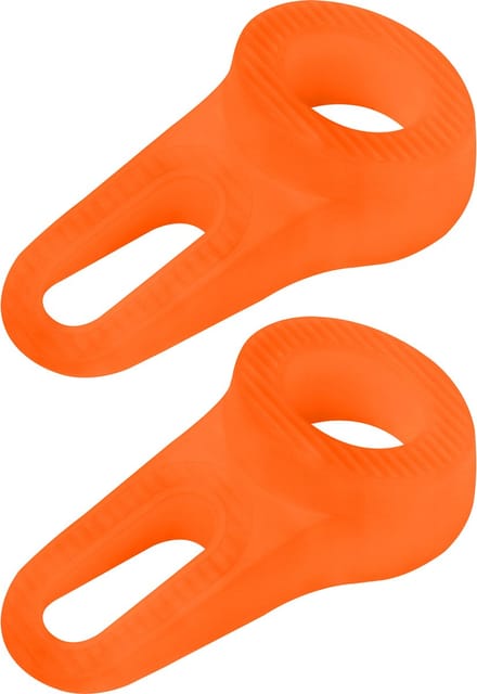 Deltafix Block it Deurwig - 2x - oranje - TPE kunststof - 12 x 3,8 cm - deurstopper