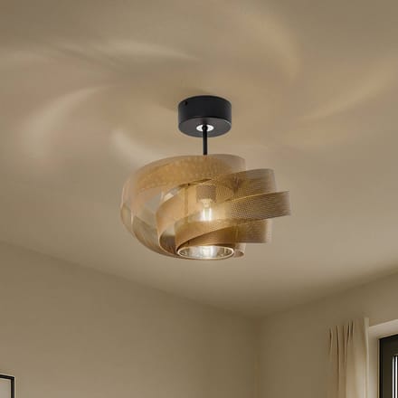 Domiluce Plafondlamp Vento, zwart/goud, metaal, Ø 40 cm, E27
