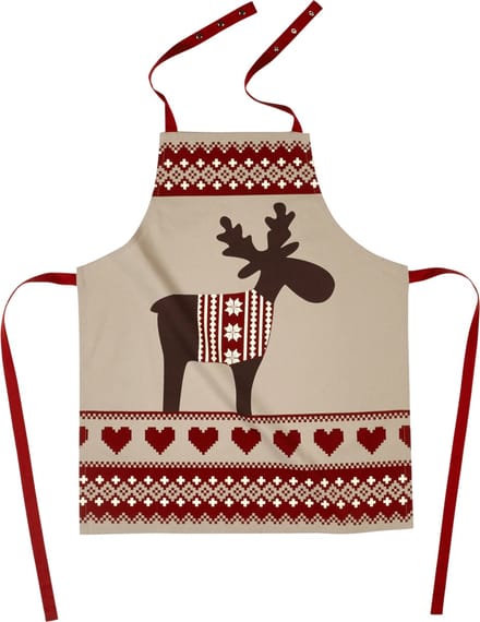 Schort x-mas 74x85, met haak rood