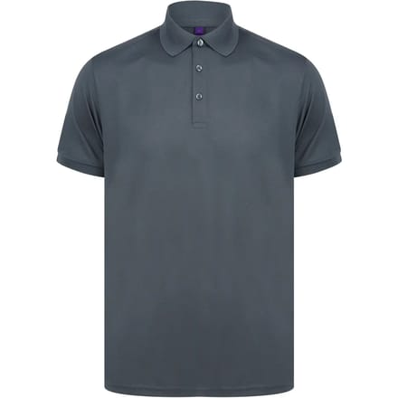 Henbury Herenpolo in gerecycleerd polyester H465 - Charcoal - 3XL