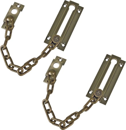 AMIG deurketting - 2x - messing - brons - 18 cm - incl schroeven - inbraakbeveiliging