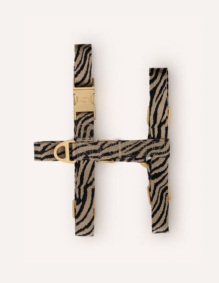 Dogguo Zebra Harness - Hondentuig - Beige Zwart L