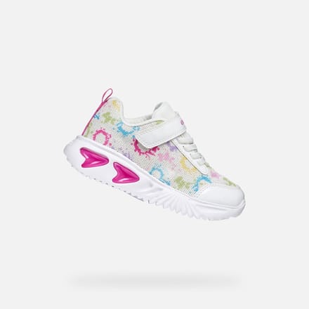 GEOX ASSISTER MEISJES Sneakers - WIT/VEELKLEURIG - Maat 26