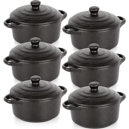 Vilde - Porseleinen Ovenschaaltjes - 300 ml - Met Deksel - 6 stuks