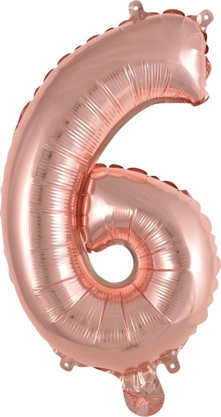 Amscan Folieballon Cijfer 6 35 Cm Roze