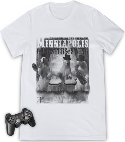 Jongens tshirt met grappige ijsberen print  - Maten 92 t/m 164 - Shirt kleur wit.